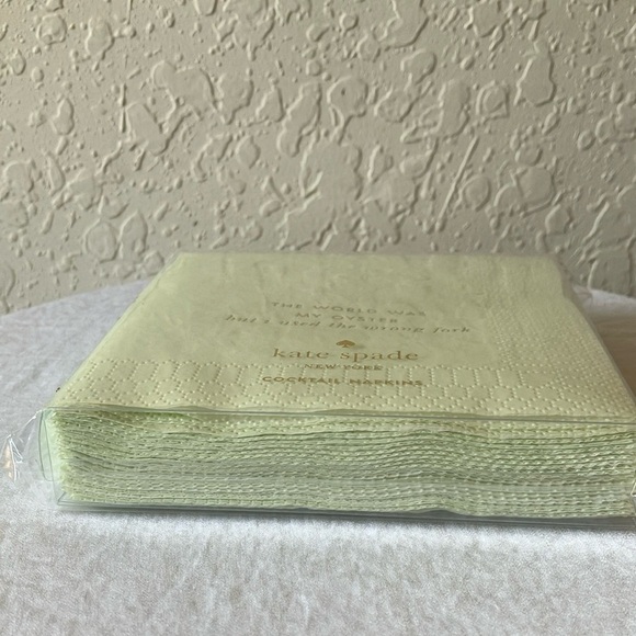 Kate Spade: Mint Green 20 Cocktail Napkins- Musings- 4 quotes- 5”x5” - Picture 13 of 15